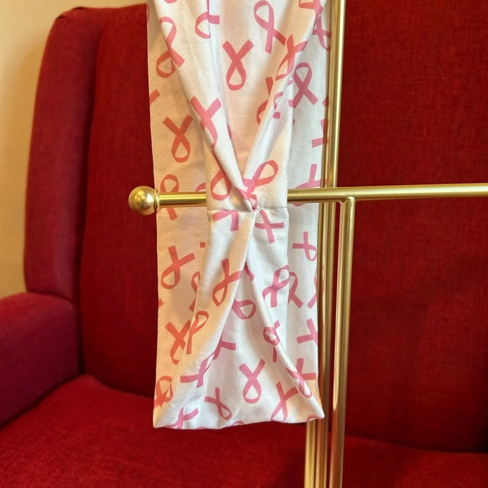 Headband Breast Cancer Awareness Ribbon Print
